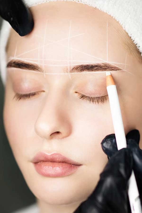 Cosmetic tattoo face mapping